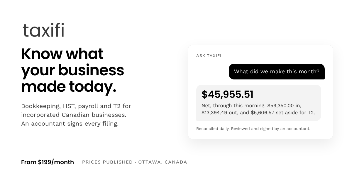 AI Accounting Firm for Canadian Corporations | taxifi